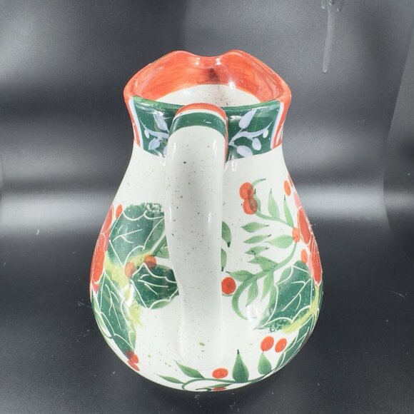 2003 Julie Ueland Pottery Stoneware Pitcher Jug Carafe Floral Pattern Enesco VTG - Picture 10 of 12